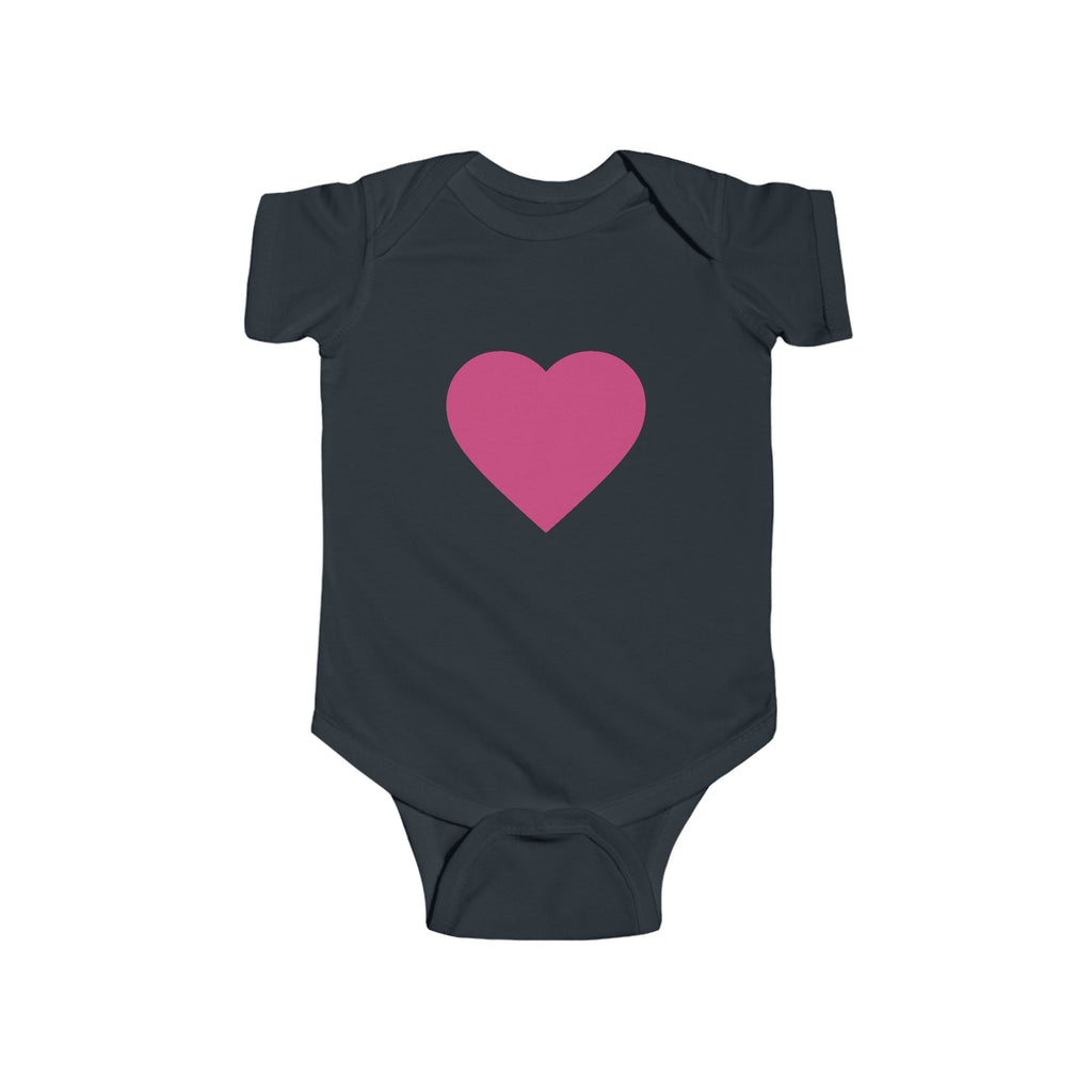 Baby Bodysuit Pink Heart Infant Onesie (Romantic Newborn Gift)