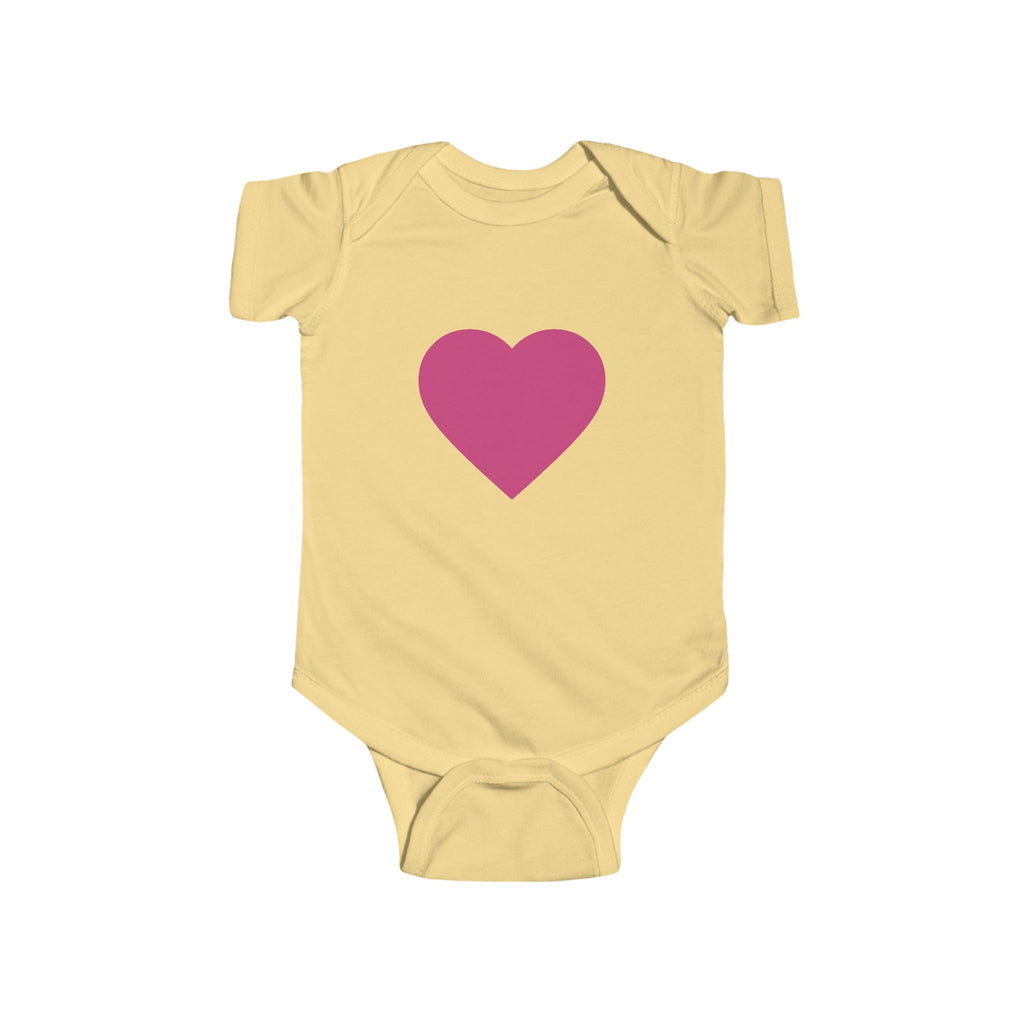 Baby Bodysuit Pink Heart Infant Onesie (Romantic Newborn Gift)