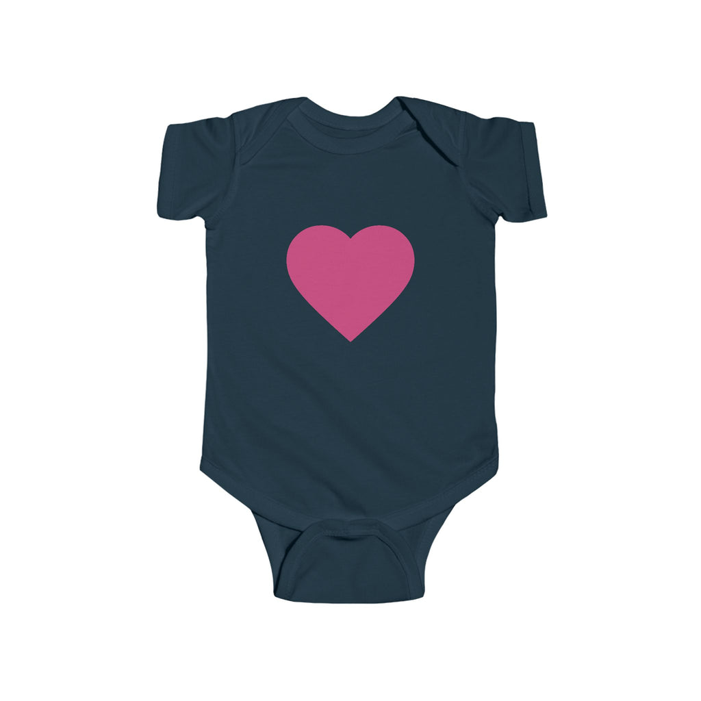 Baby Bodysuit Pink Heart Infant Onesie (Romantic Newborn Gift)