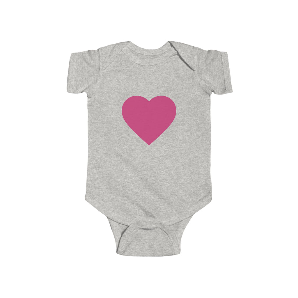 Baby Bodysuit Pink Heart Infant Onesie (Romantic Newborn Gift)