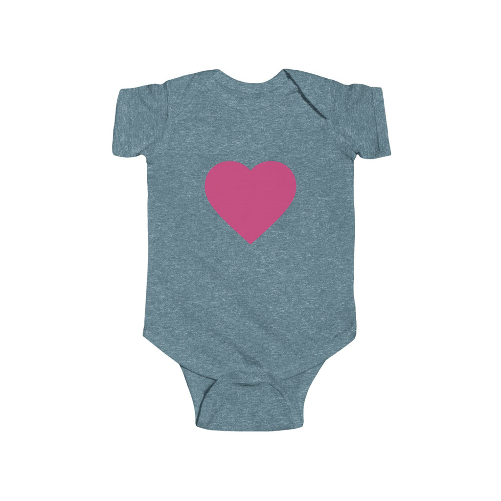 Baby Bodysuit Pink Heart Infant Onesie (Romantic Newborn Gift)