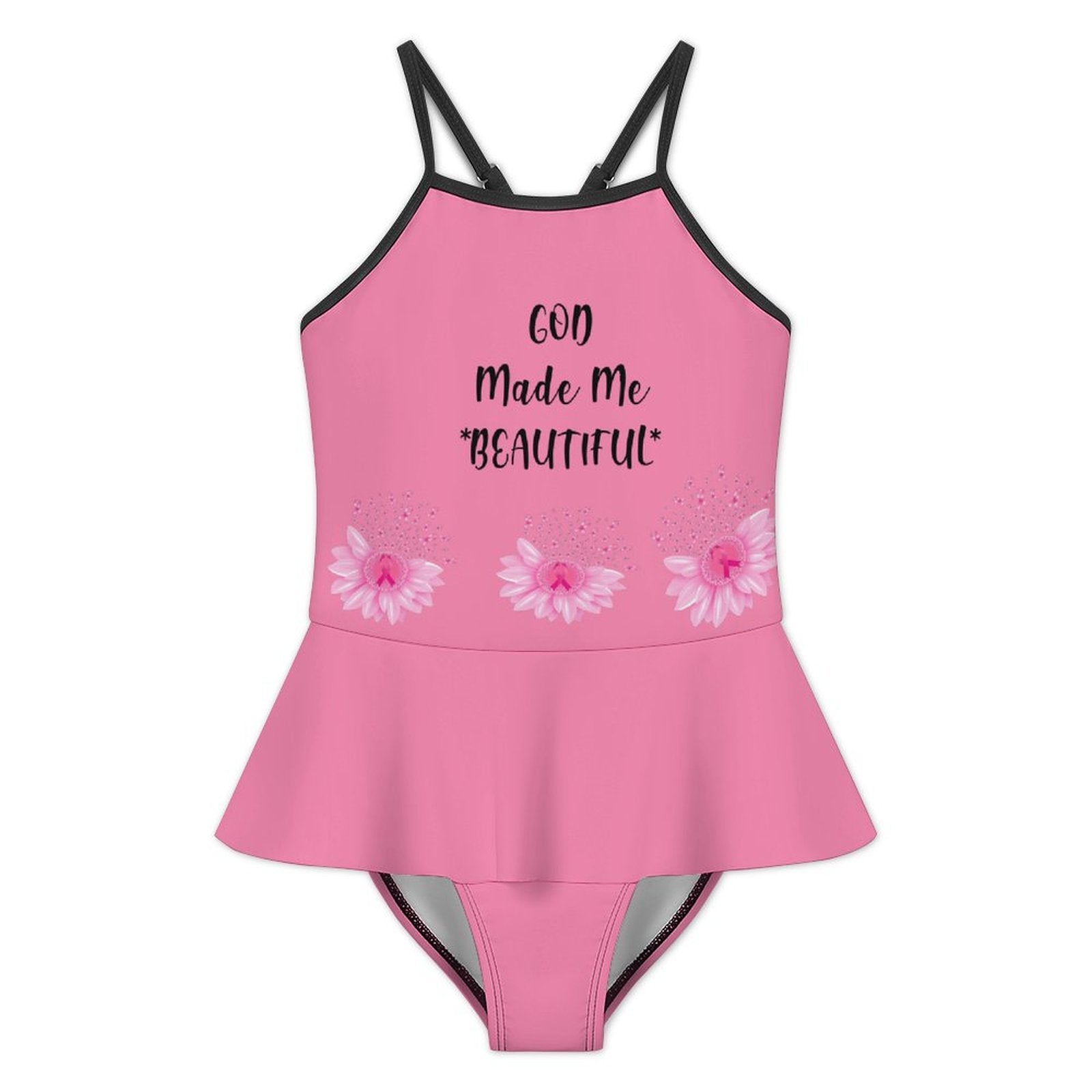 Girls One Piece Ruffle Strap Swimsuit(All-Over Printing)