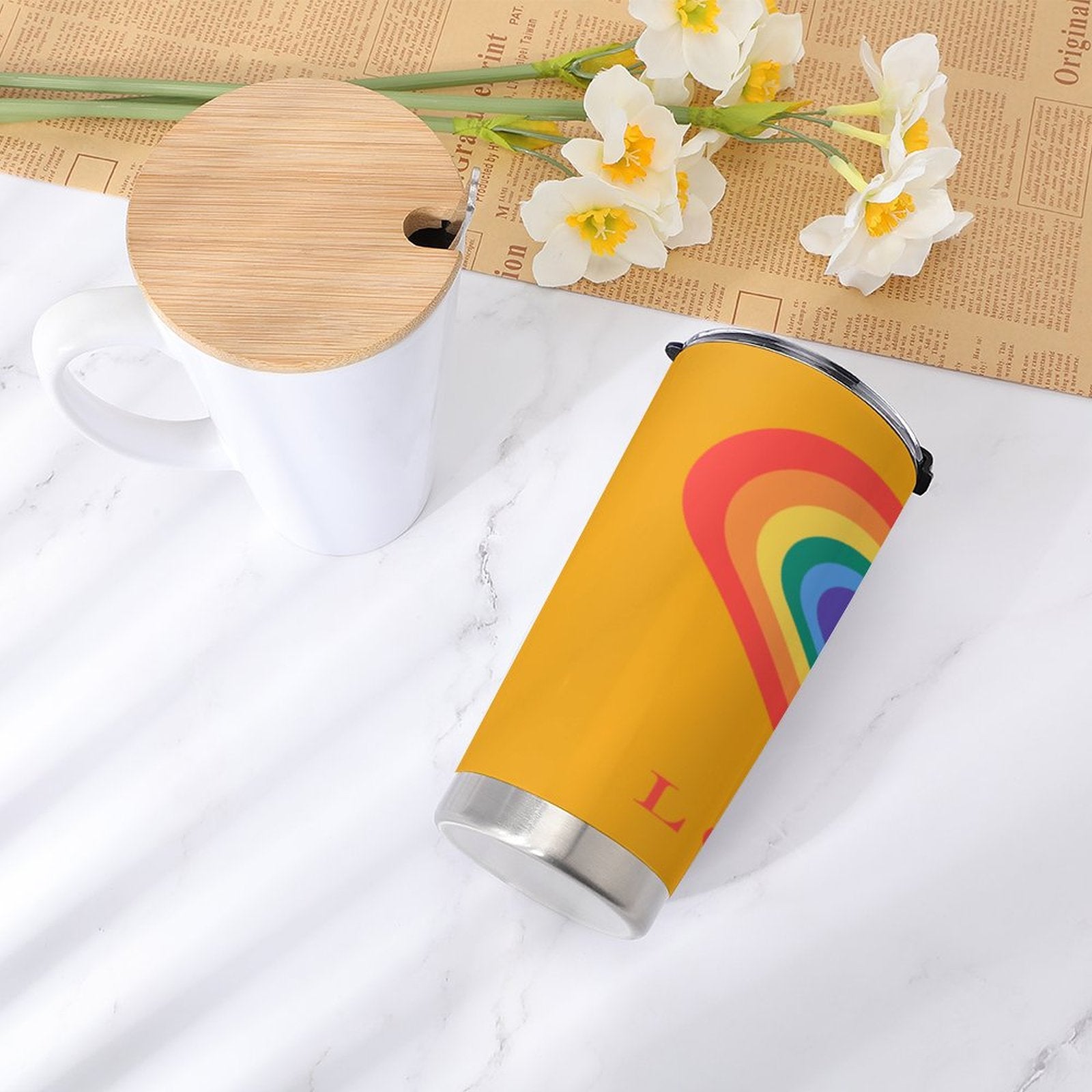 Car Travel Coffee Mug with Lid (All-Over Printing)
