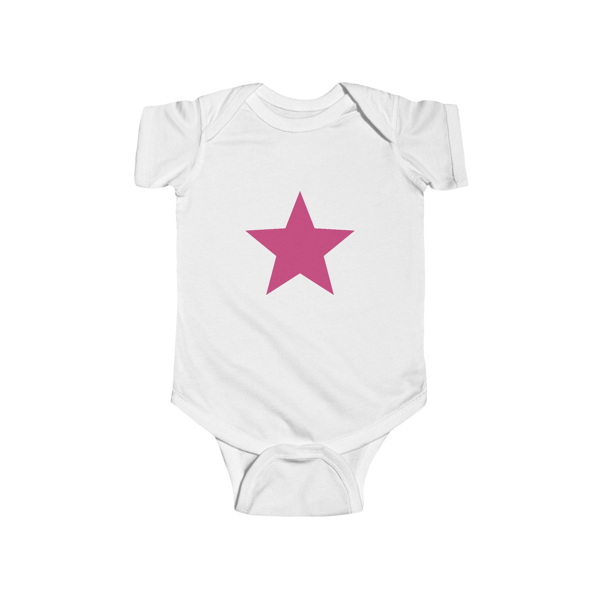 Pink Star Baby Bodysuit Infant Onesie with Simple Star Graphic