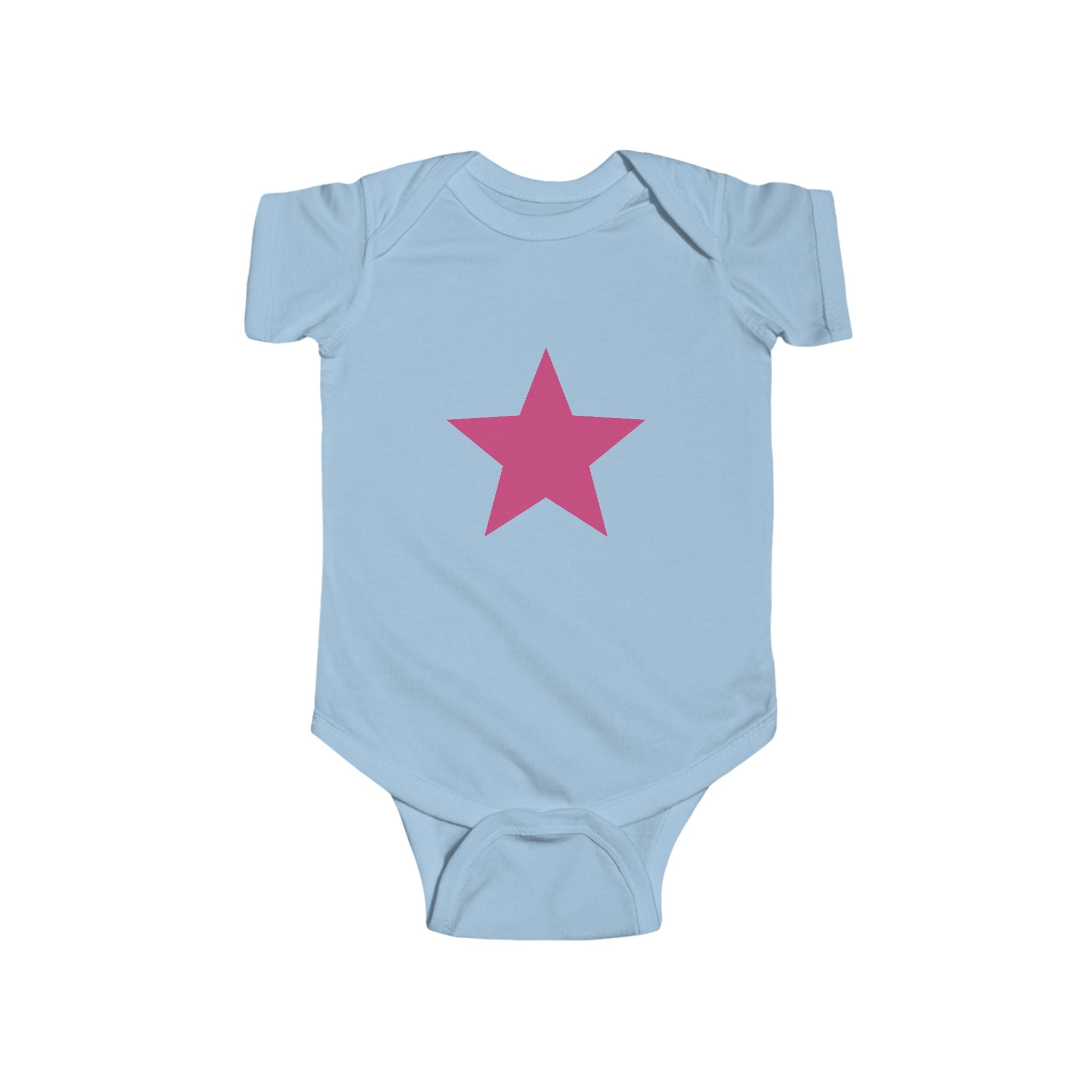 Pink Star Baby Bodysuit Infant Onesie with Simple Star Graphic