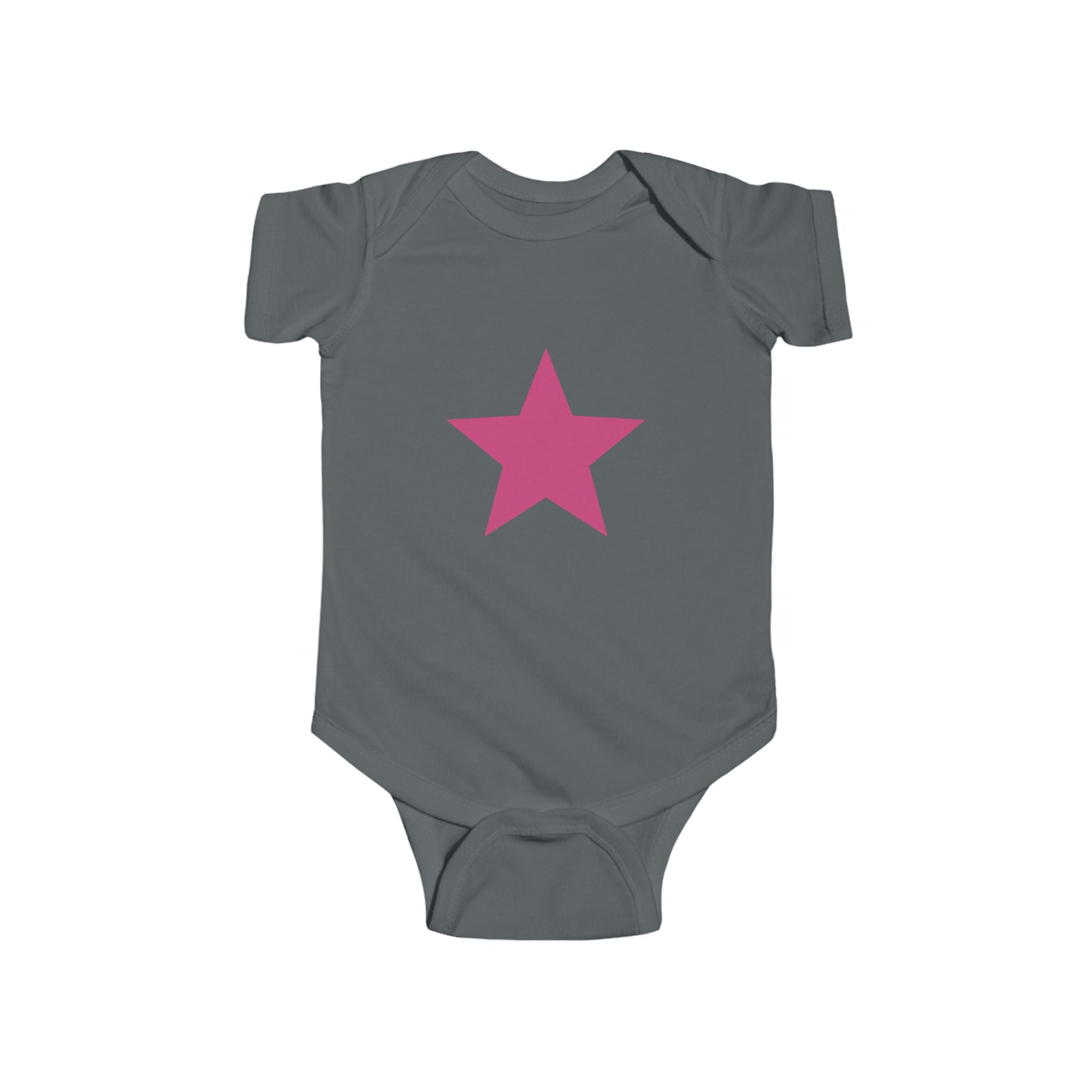 Pink Star Baby Bodysuit Infant Onesie with Simple Star Graphic