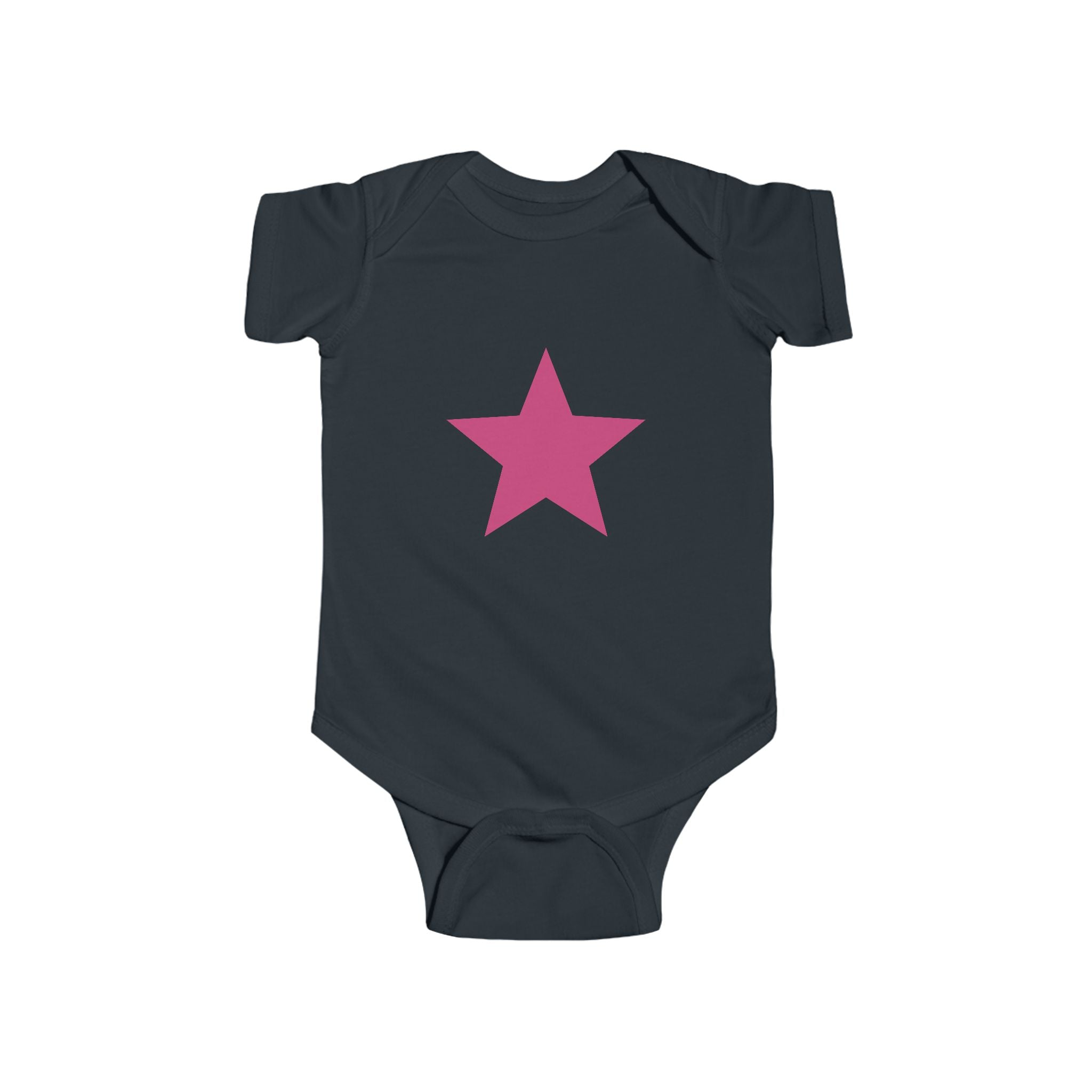 Pink Star Baby Bodysuit Infant Onesie with Simple Star Graphic