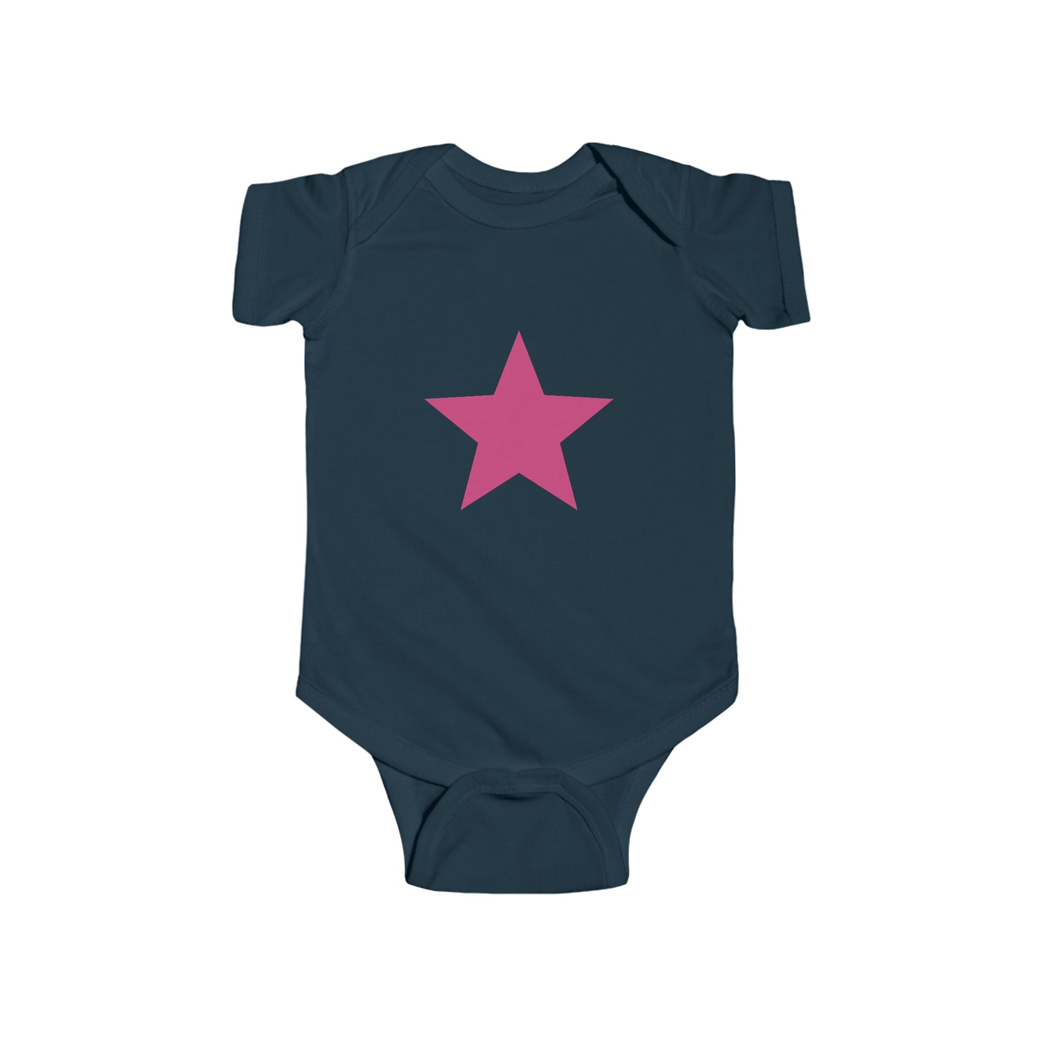 Pink Star Baby Bodysuit Infant Onesie with Simple Star Graphic