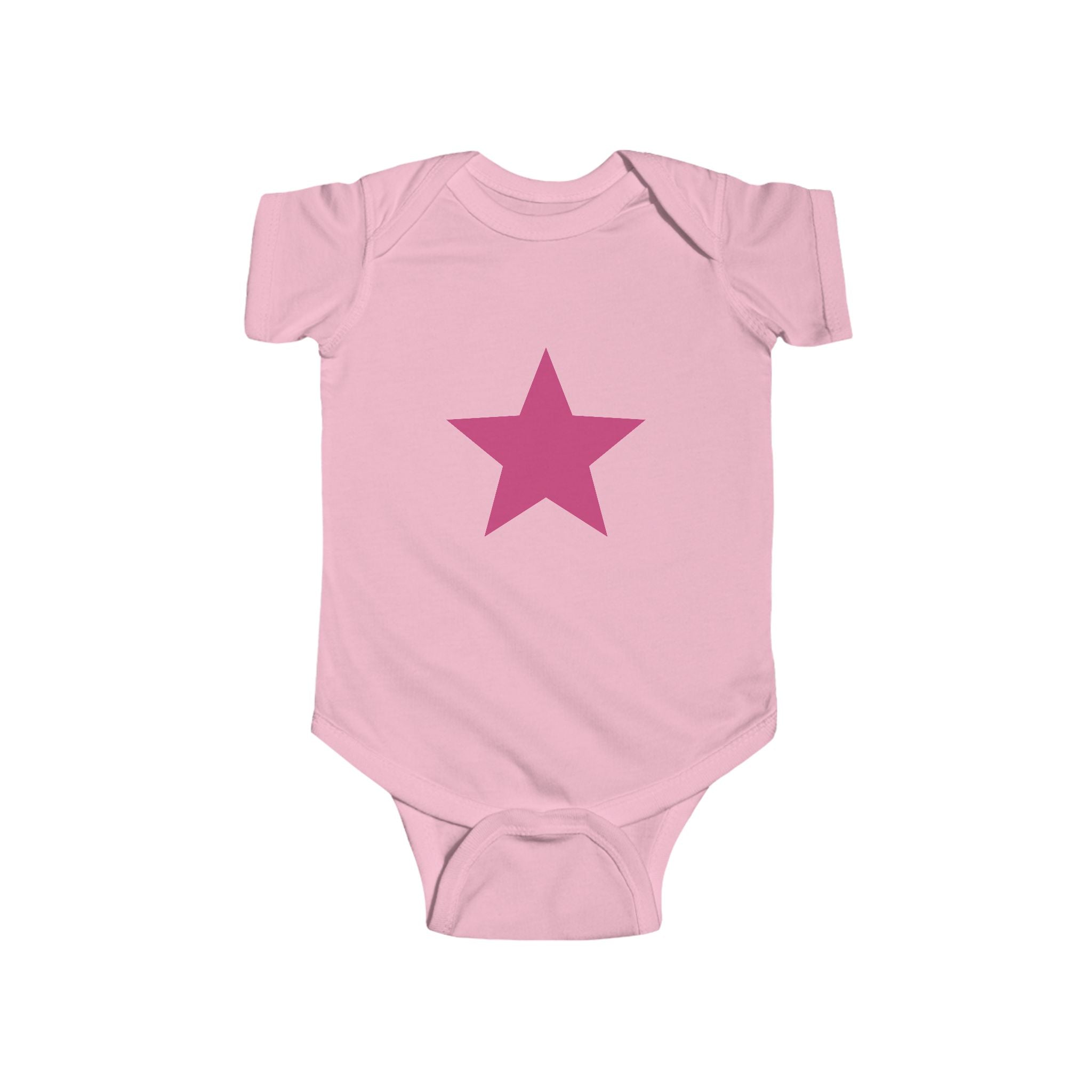 Pink Star Baby Bodysuit Infant Onesie with Simple Star Graphic