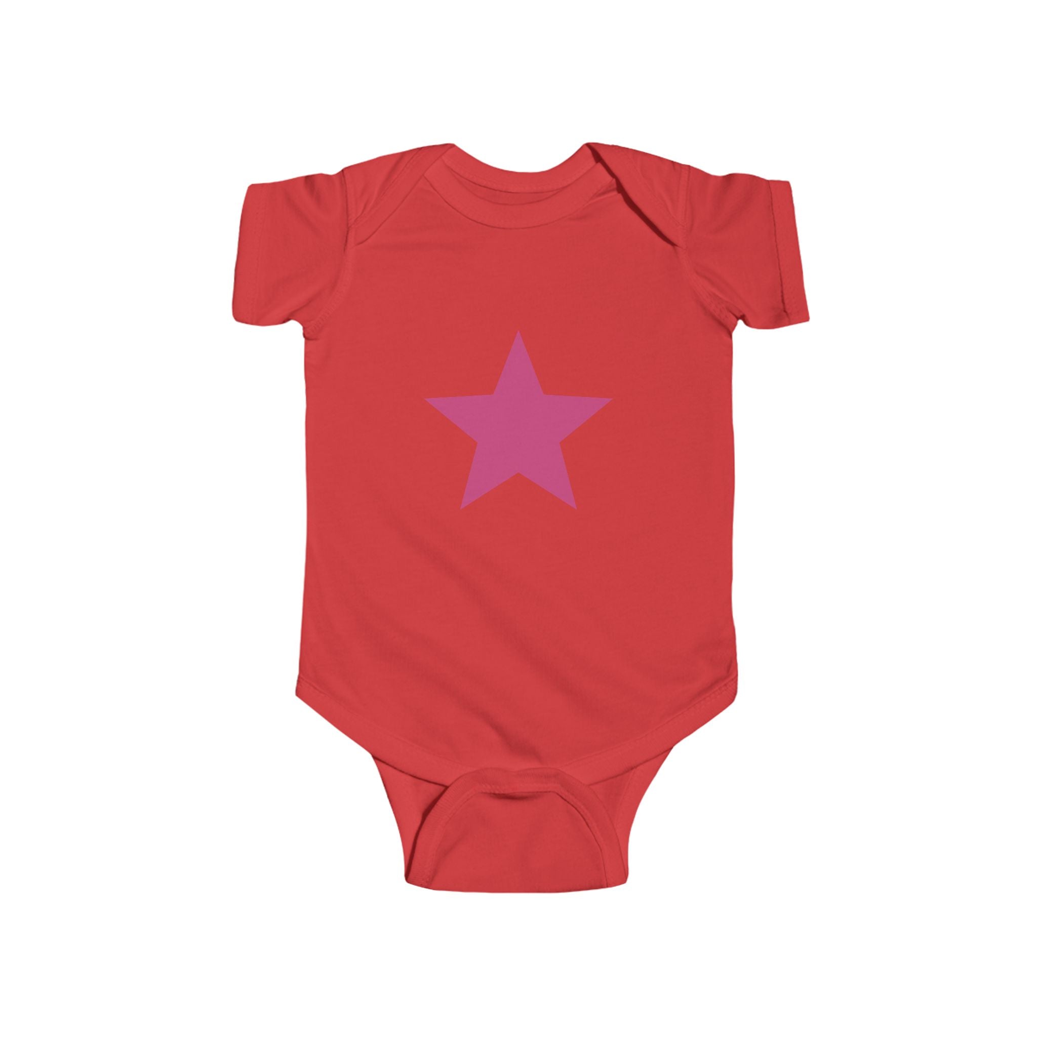 Pink Star Baby Bodysuit Infant Onesie with Simple Star Graphic