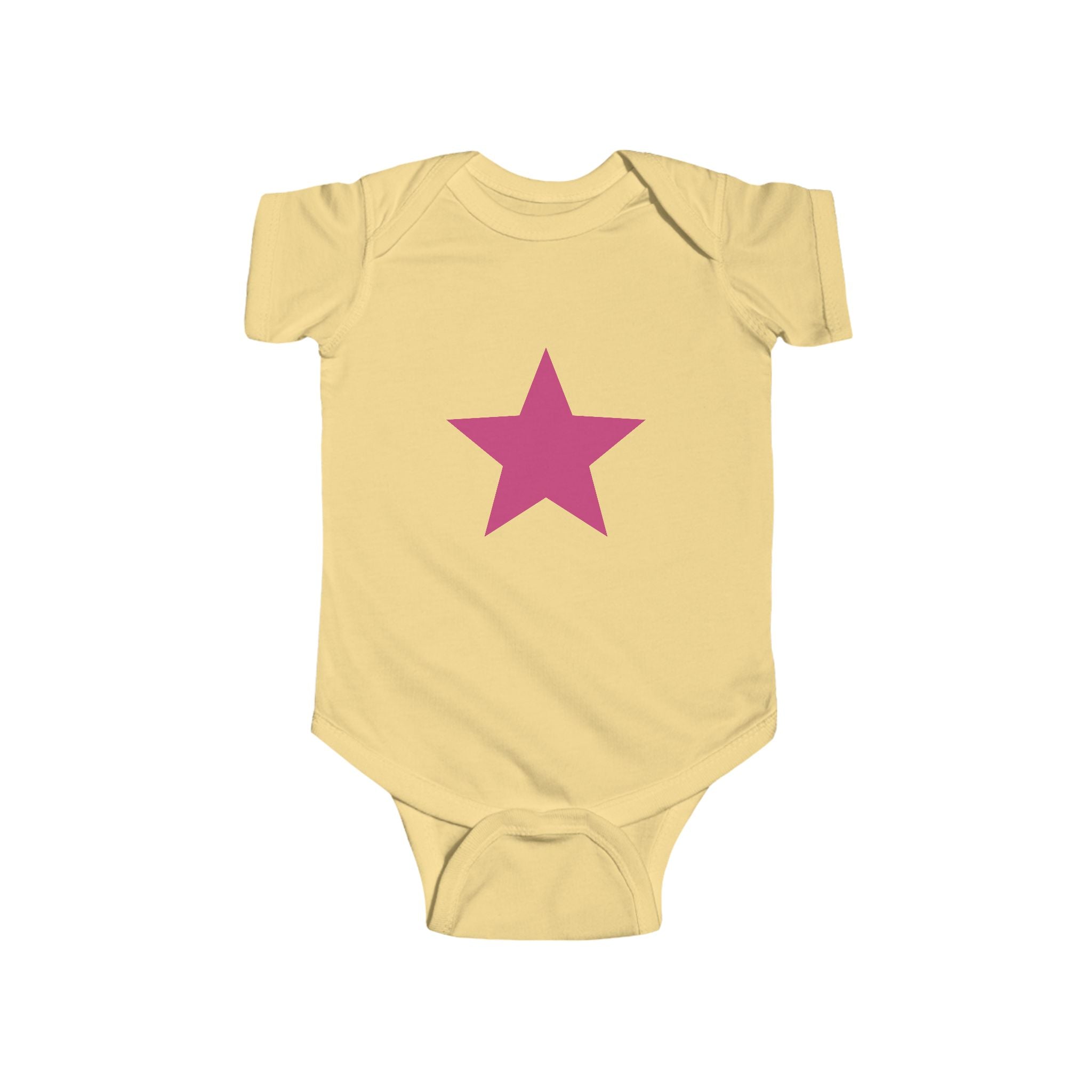 Pink Star Baby Bodysuit Infant Onesie with Simple Star Graphic