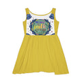 Faith-Inspired Yellow Skater Dress  'We Walk by Faith' Graphic