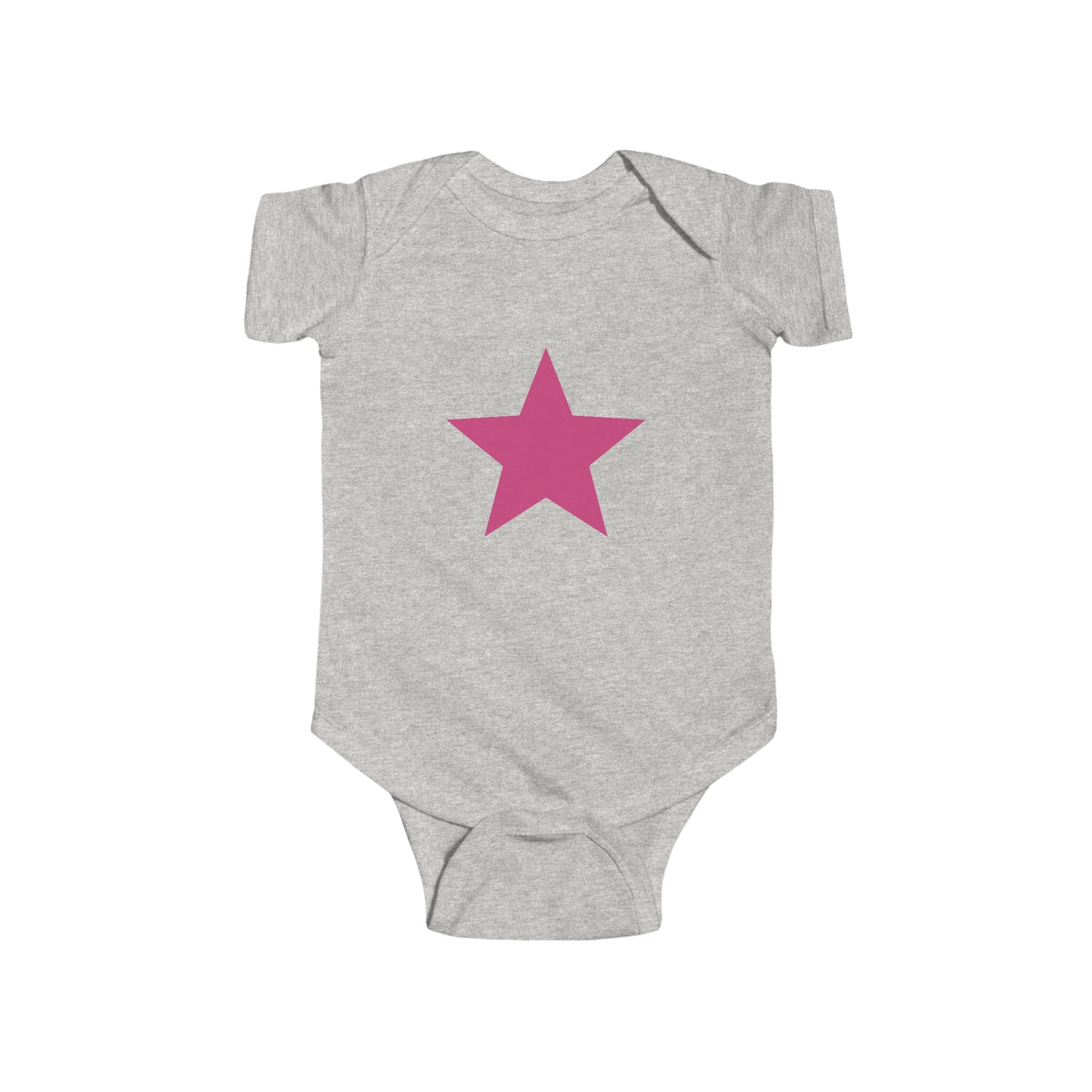 Pink Star Baby Bodysuit Infant Onesie with Simple Star Graphic