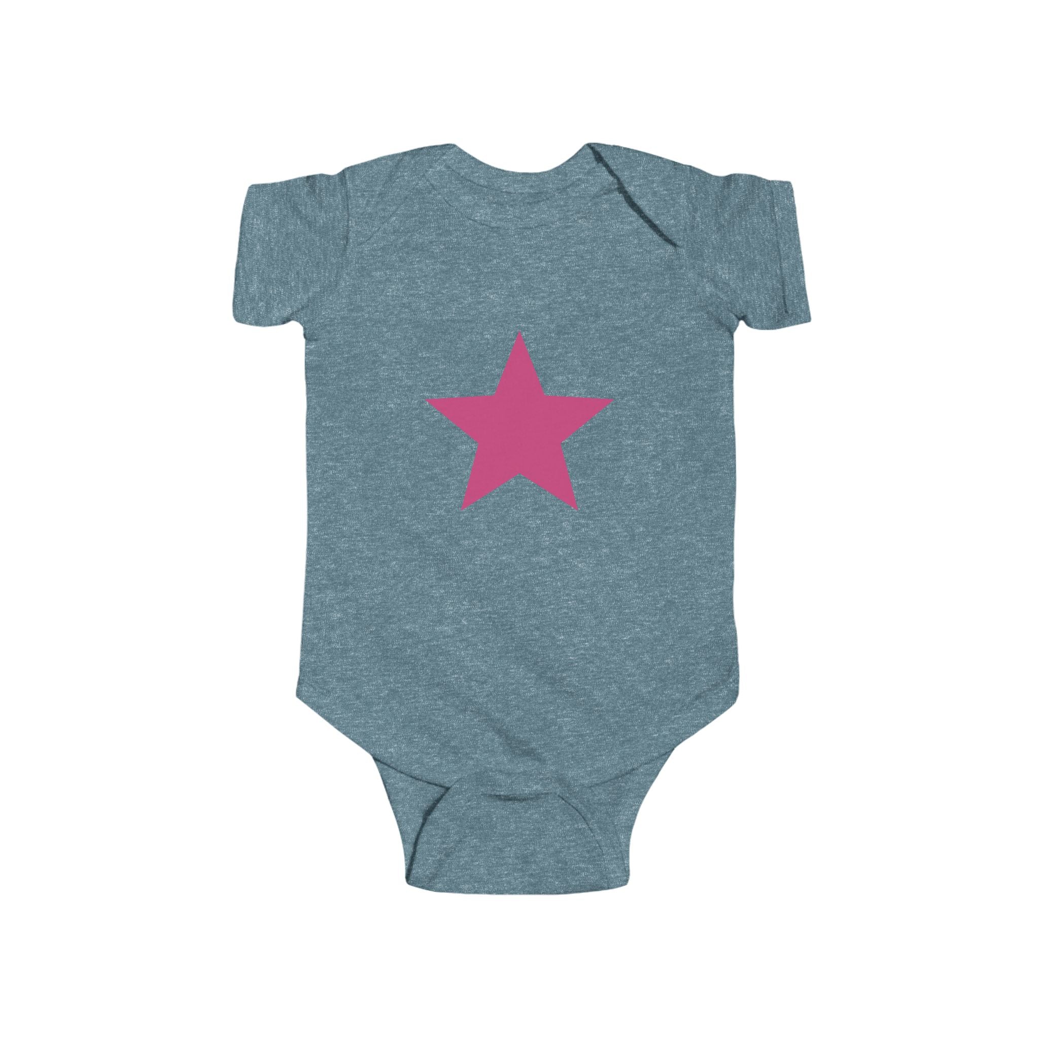 Pink Star Baby Bodysuit Infant Onesie with Simple Star Graphic