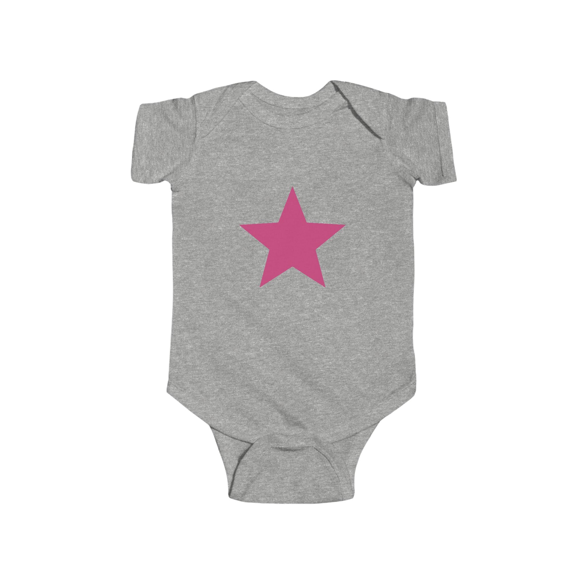 Pink Star Baby Bodysuit Infant Onesie with Simple Star Graphic