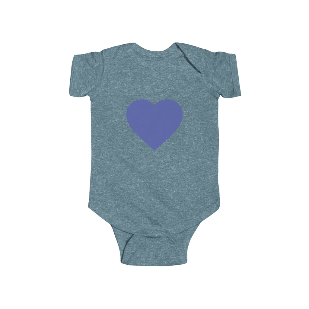 Baby Bodysuit with Blue Heart – Cute Infant Heart Onesie