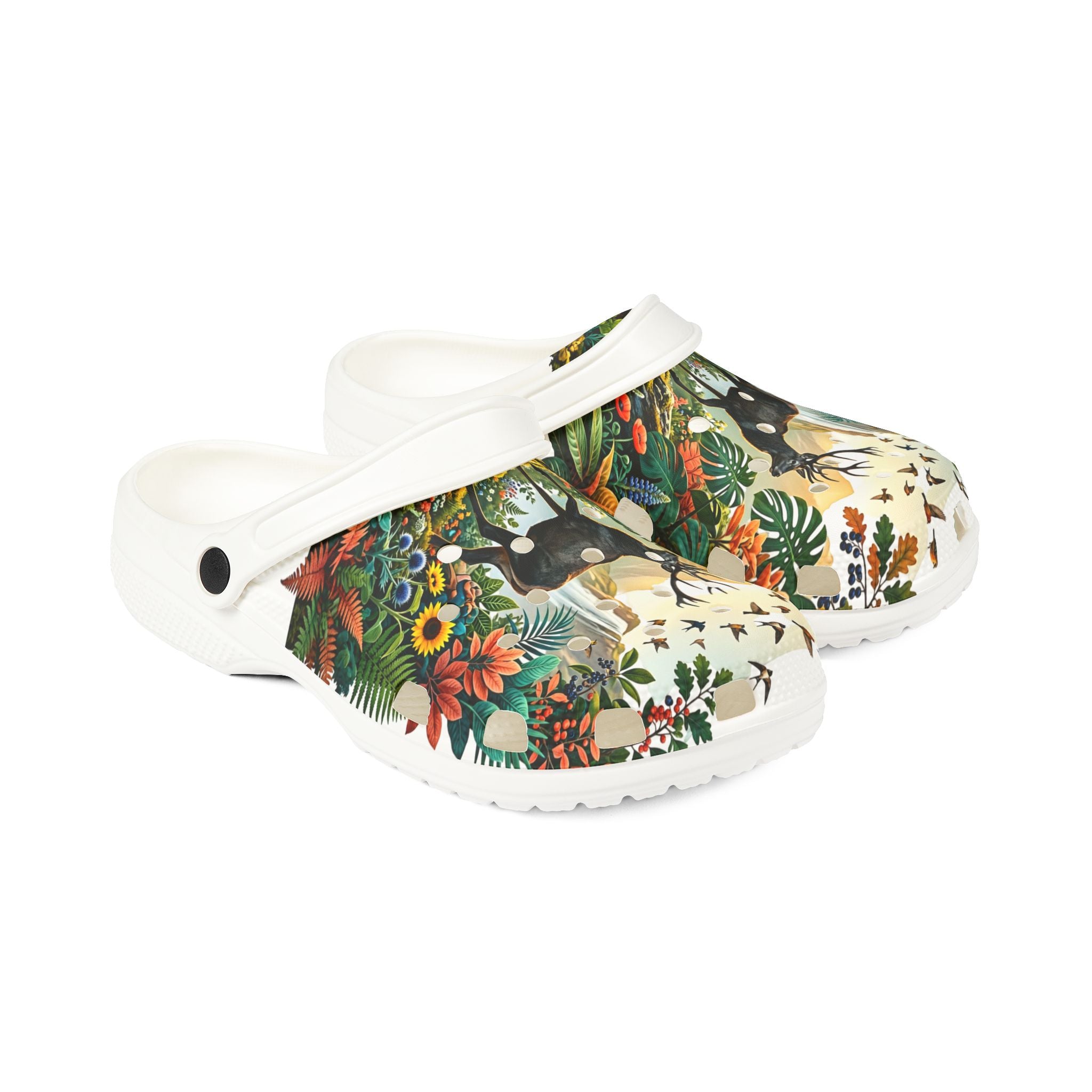Blumen-Hirsch-Gartenschuhe — EVA Schaum Slip-On Schuhe