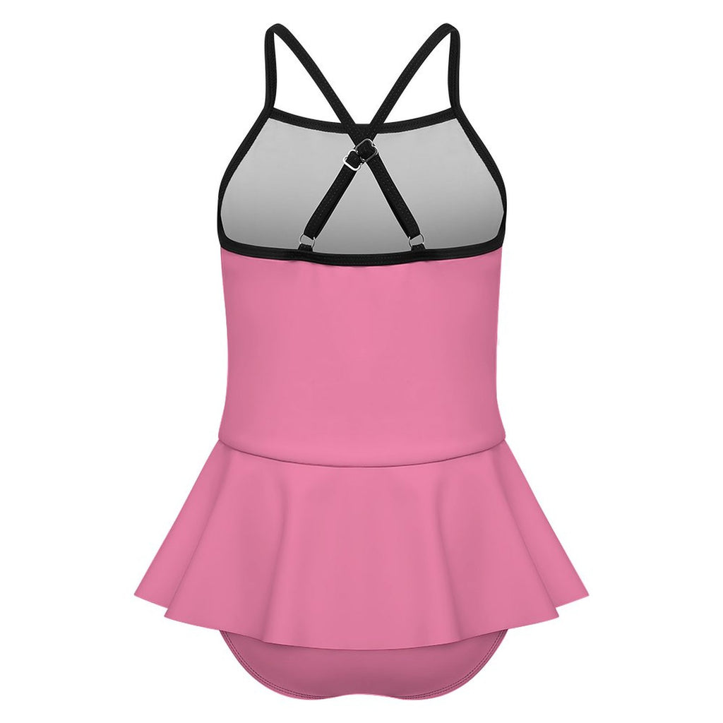 Girls One Piece Ruffle Strap Swimsuit(All-Over Printing)