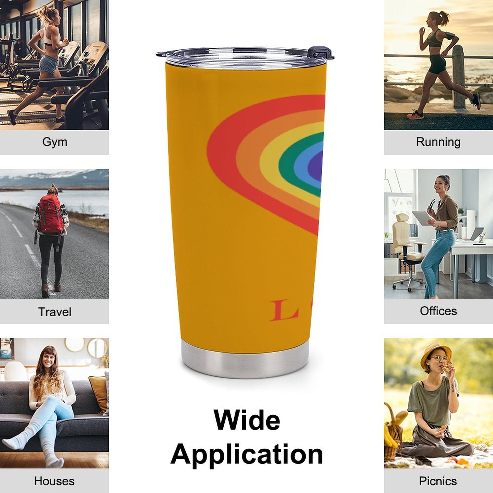 Car Travel Coffee Mug with Lid (All-Over Printing)