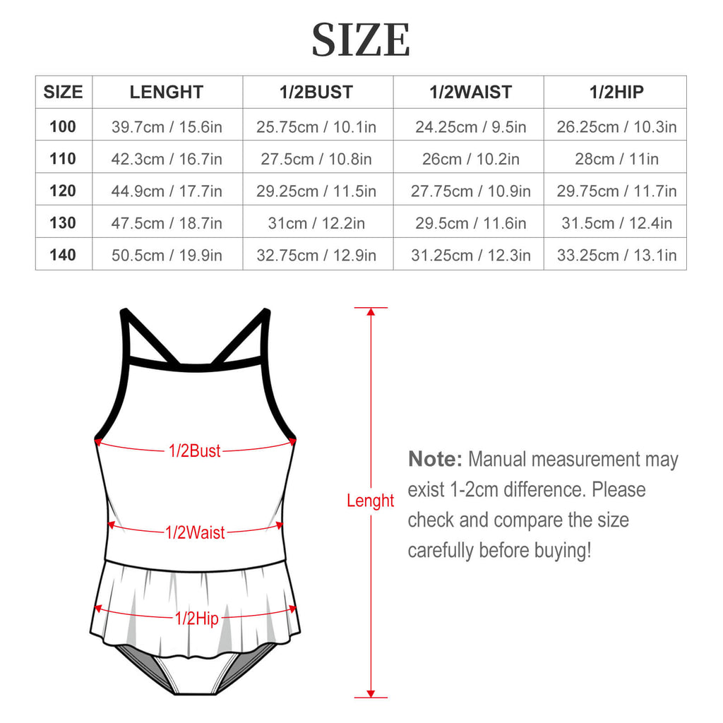 Girls One Piece Ruffle Strap Swimsuit(All-Over Printing)